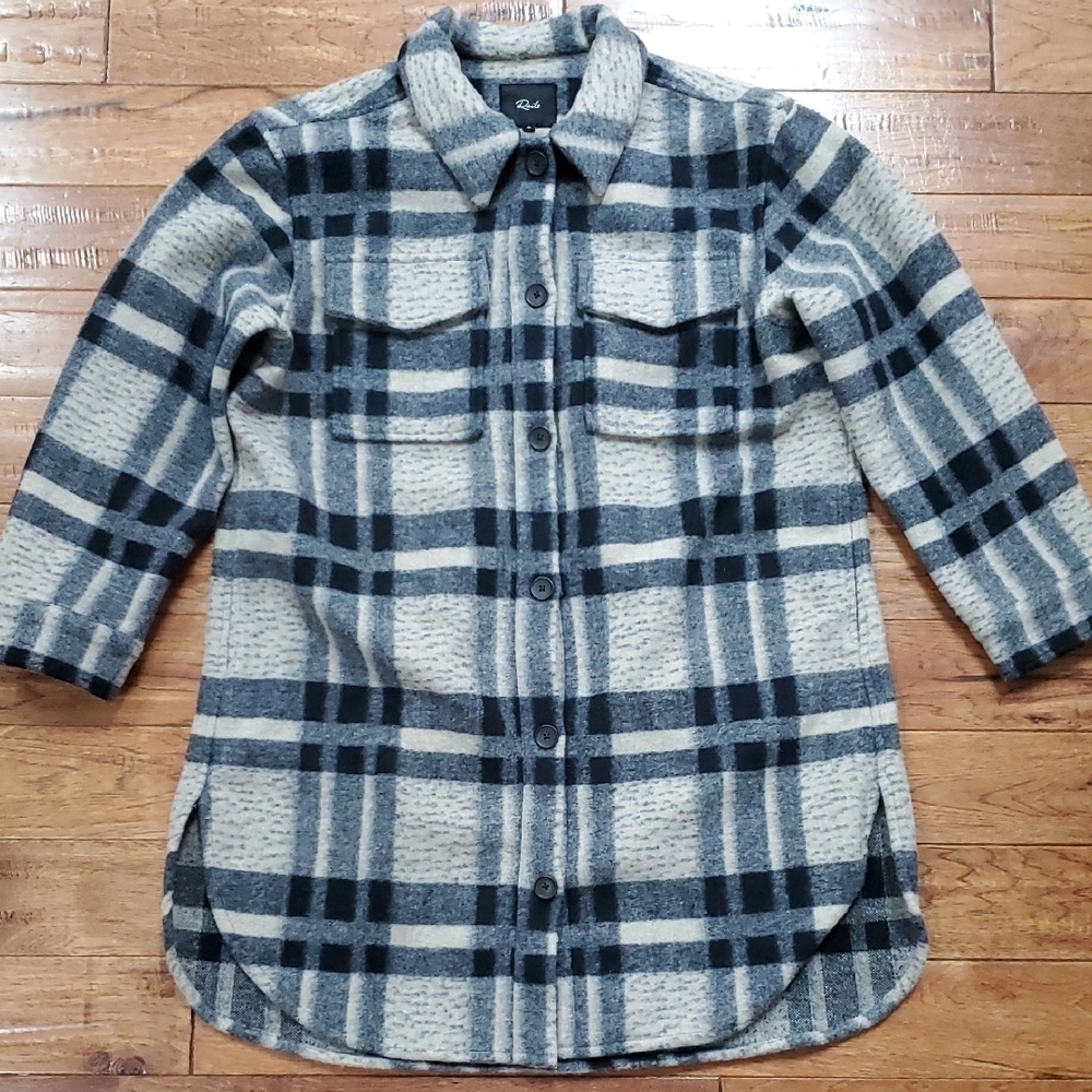 Rails Jaro Tan Pacific Check Tan and Blue Plaid Shirt Shacket